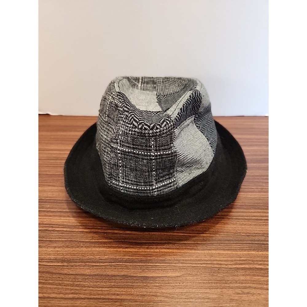 Unique Linea Uomo Fedora Artsy Mens Gray L XL Fitted‎ Round Wool Blend Brim Hat
